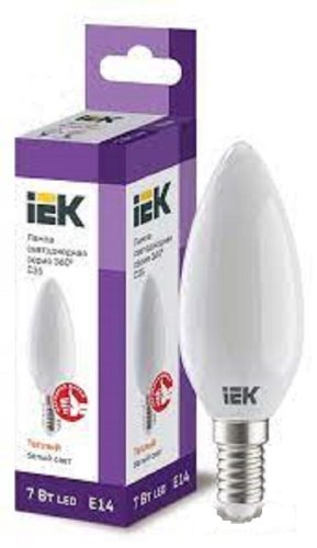 Лампа светодиодная IEK С35 Свеча FR Е14 220В 7Вт 805Лм 3000К картинка 